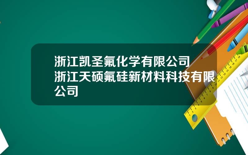 浙江凯圣氟化学有限公司 浙江天硕氟硅新材料科技有限公司